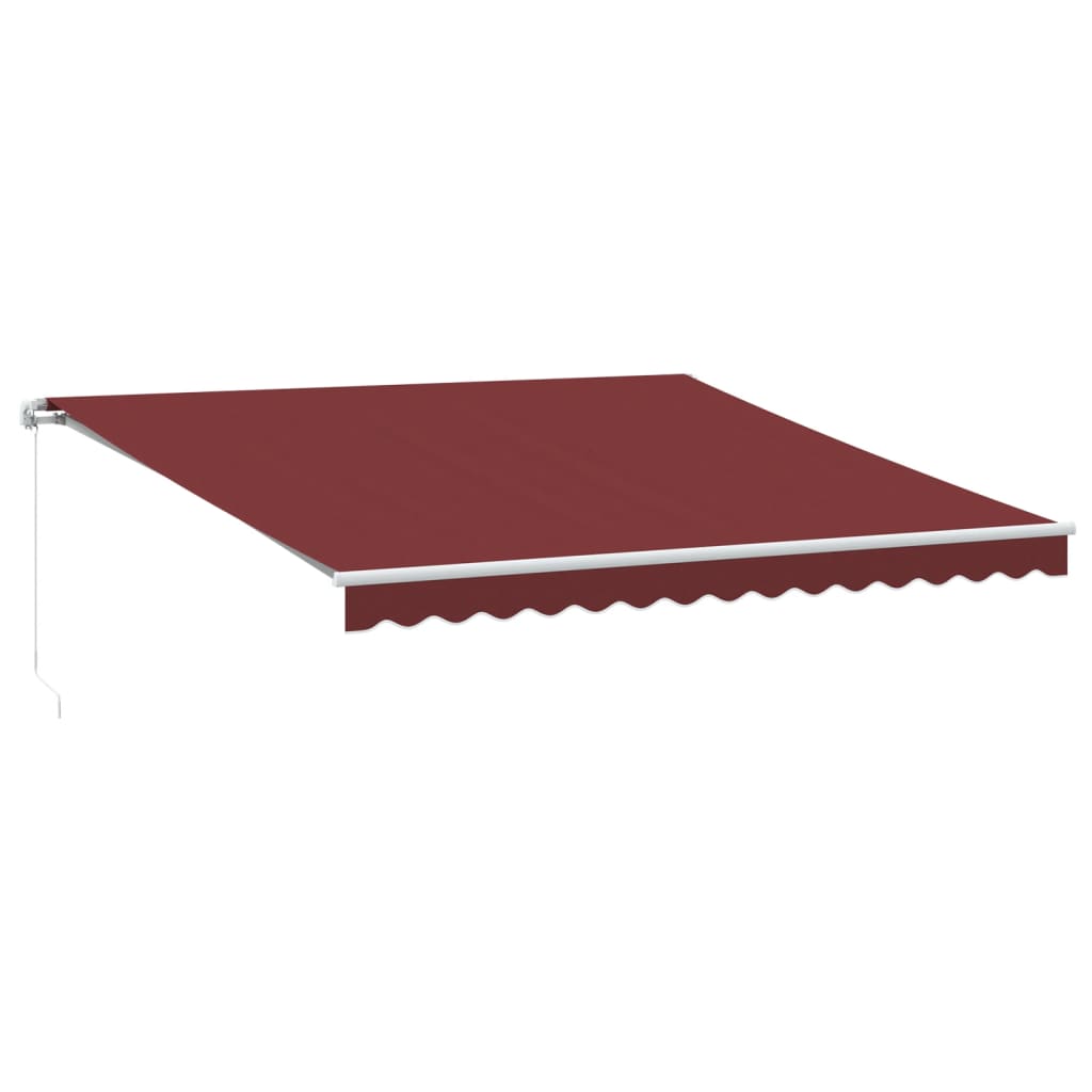 vidaXL Manual Retractable Awning Burgundy 400x350 cm