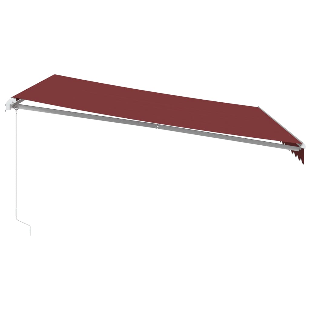 vidaXL Manual Retractable Awning Burgundy 400x350 cm