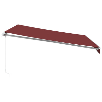 vidaXL Manual Retractable Awning Burgundy 400x350 cm