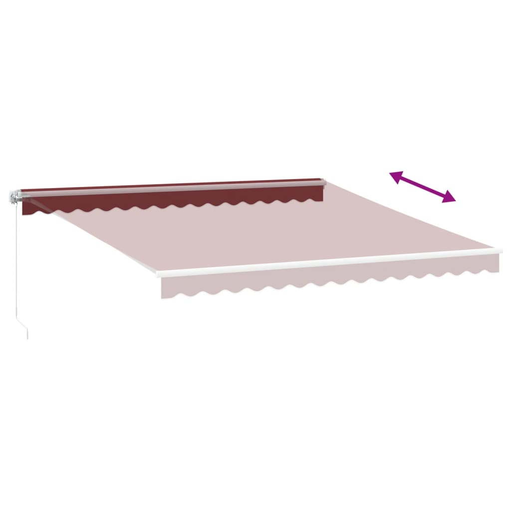 vidaXL Manual Retractable Awning Burgundy 400x350 cm