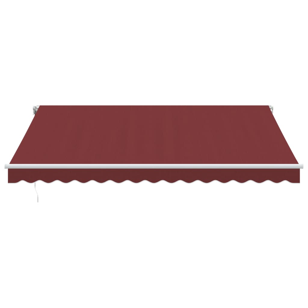 vidaXL Manual Retractable Awning with LED Burgundy 400x350 cm