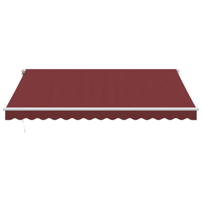 vidaXL Manual Retractable Awning with LED Burgundy 400x350 cm