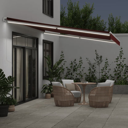 vidaXL Retractable Awning | Burgundy, White