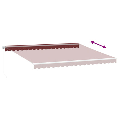 vidaXL Retractable Awning | Burgundy, White
