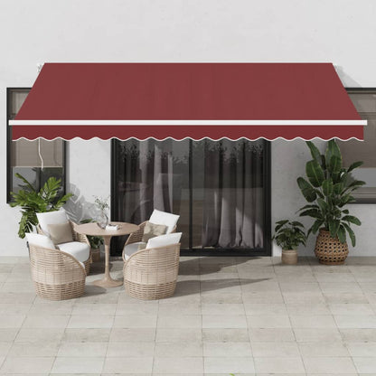 vidaXL Retractable Awning | Burgundy, White