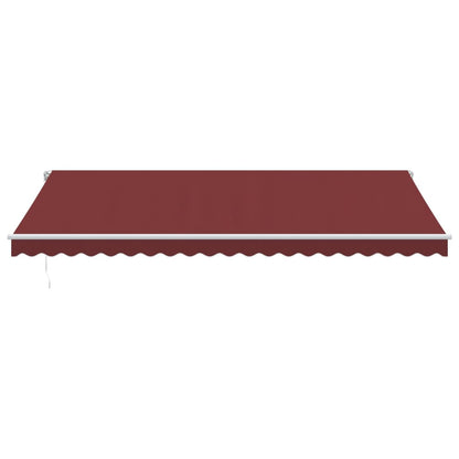vidaXL Manual Retractable Awning Burgundy 500x350 cm