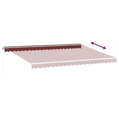 vidaXL Retractable Awning | Burgundy, White