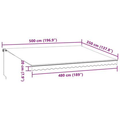 vidaXL Retractable Awning | Burgundy, White