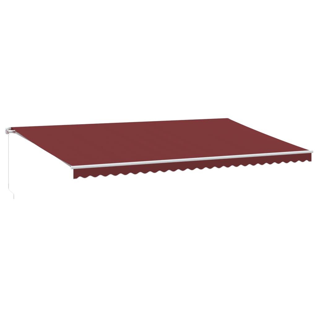 vidaXL Manual Retractable Awning with LED Burgundy 600x350 cm