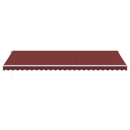 vidaXL Manual Retractable Awning with LED Burgundy 600x350 cm