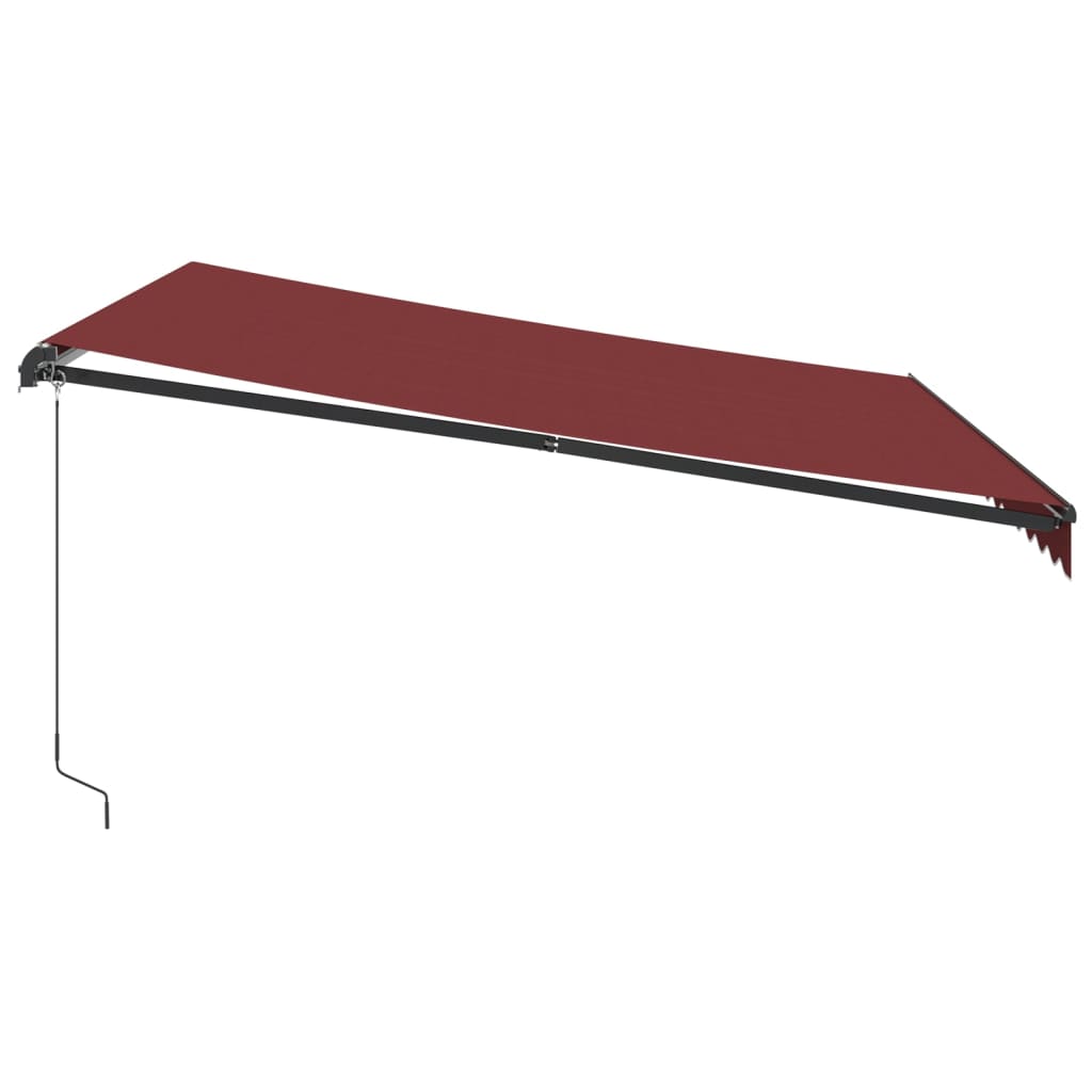 vidaXL Manual Retractable Awning Burgundy 400x350 cm