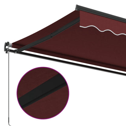 vidaXL Manual Retractable Awning Burgundy 400x350 cm