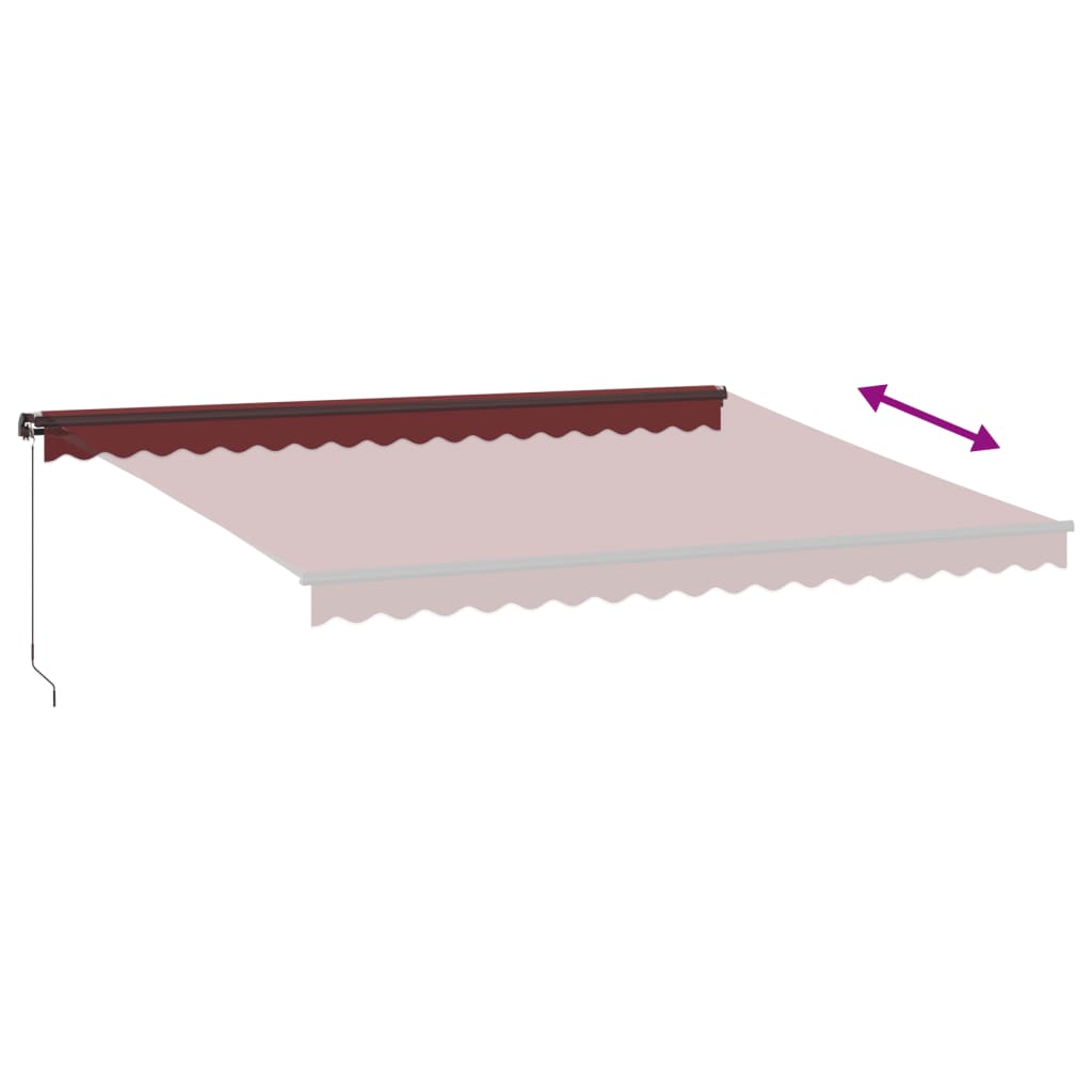vidaXL Manual Retractable Awning Burgundy 450x350 cm