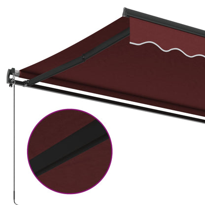 vidaXL Manual Retractable Awning Burgundy 450x350 cm