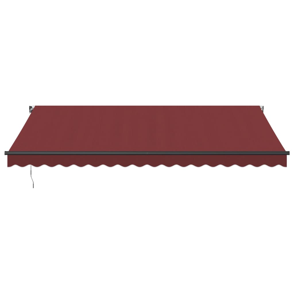 vidaXL Manual Retractable Awning with LEDs Burgundy 450x350 cm