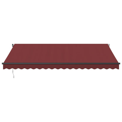 vidaXL Manual Retractable Awning with LEDs Burgundy 450x350 cm