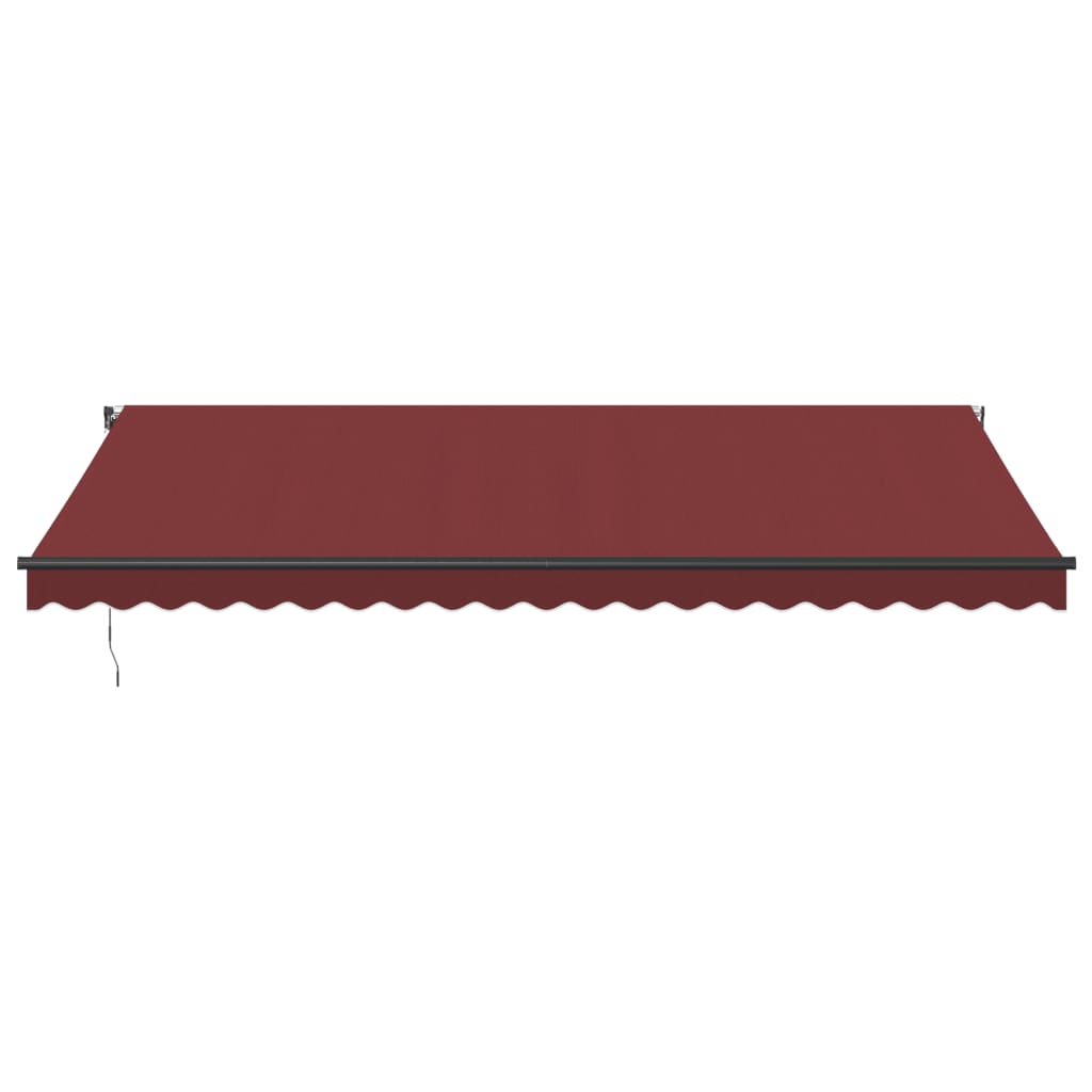 vidaXL Manual Retractable Awning with LEDs Burgundy 500x350 cm
