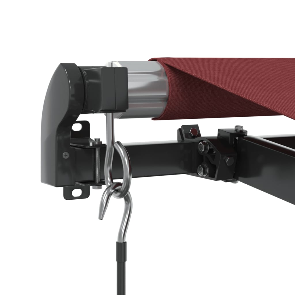 vidaXL Manual Retractable Awning with LEDs Burgundy 500x350 cm