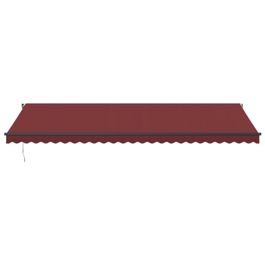 vidaXL Manual Retractable Awning with LEDs Burgundy 600x350 cm