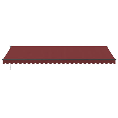 vidaXL Manual Retractable Awning with LEDs Burgundy 600x350 cm