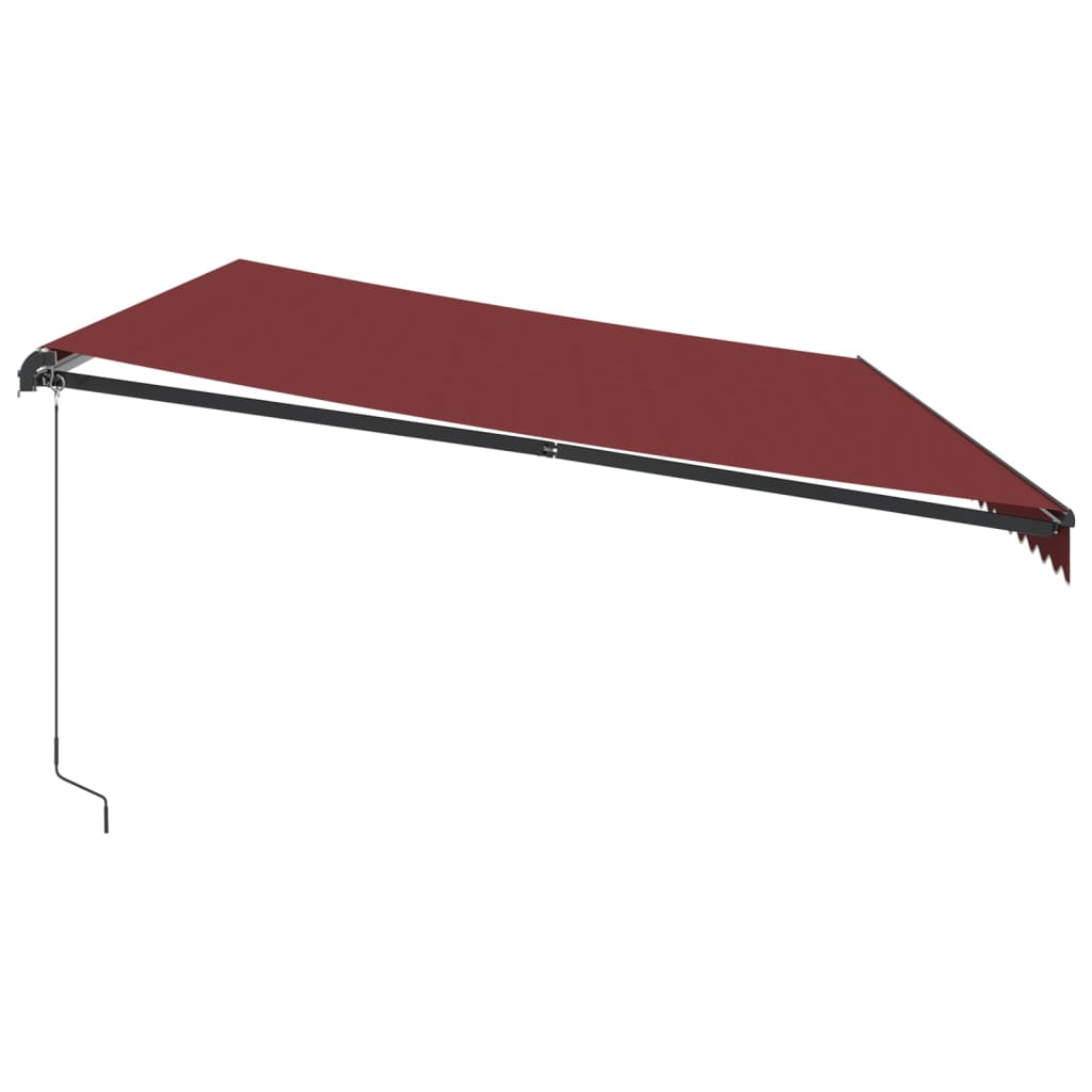 vidaXL Manual Retractable Awning with LEDs Burgundy 600x350 cm