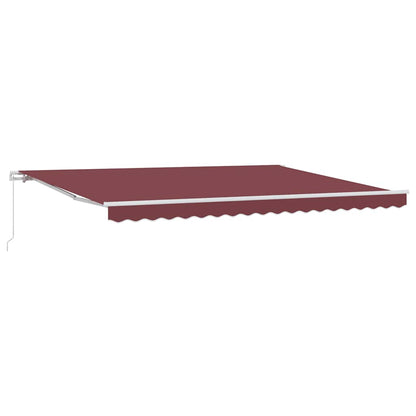 vidaXL Manual Retractable Awning Burgundy 450x300 cm