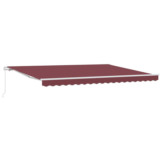 vidaXL Manual Retractable Awning Burgundy 450x300 cm