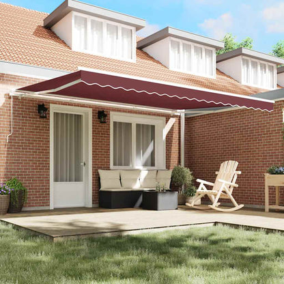 vidaXL Manual Retractable Awning Burgundy 450x300 cm