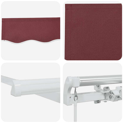 vidaXL Manual Retractable Awning Burgundy 400x300 cm