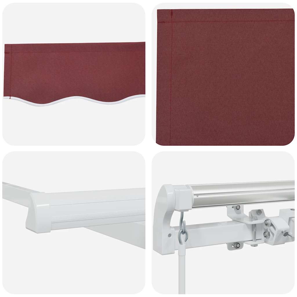 vidaXL Manual Retractable Awning Burgundy 300x250 cm