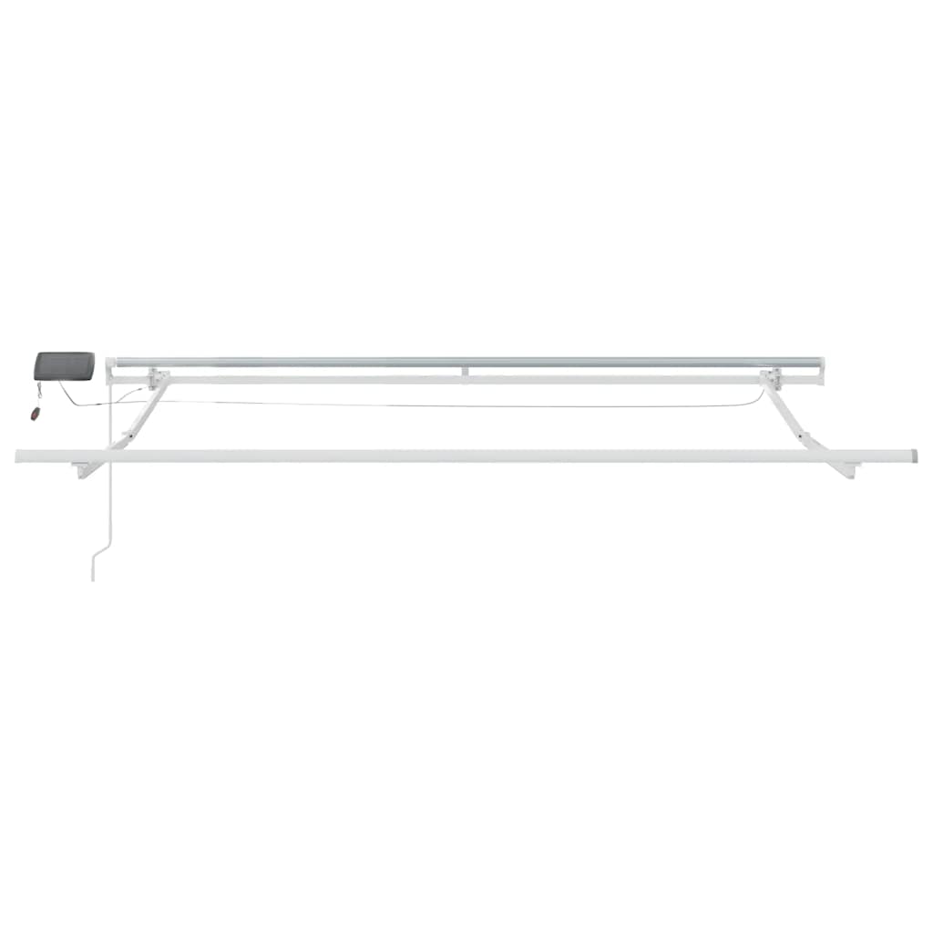 vidaXL Manual Retractable Awning with LED Brown 300x250 cm