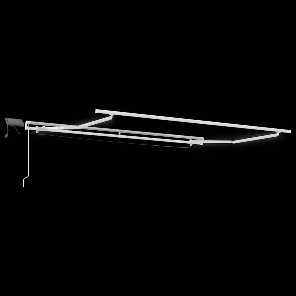 vidaXL Manual Retractable Awning with LED Brown 300x250 cm