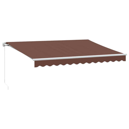 vidaXL Manual Retractable Awning with LED Brown 350x250 cm