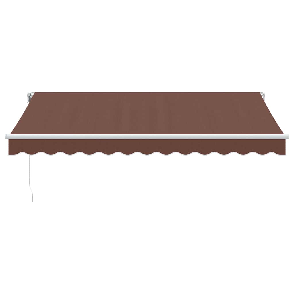 vidaXL Manual Retractable Awning with LED Brown 350x250 cm