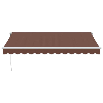 vidaXL Manual Retractable Awning with LED Brown 350x250 cm