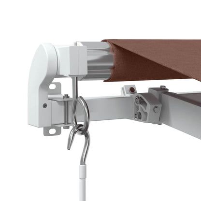 vidaXL Manual Retractable Awning with LED Brown 350x250 cm