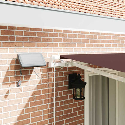 vidaXL Manual Retractable Awning with LED Brown 400x300 cm