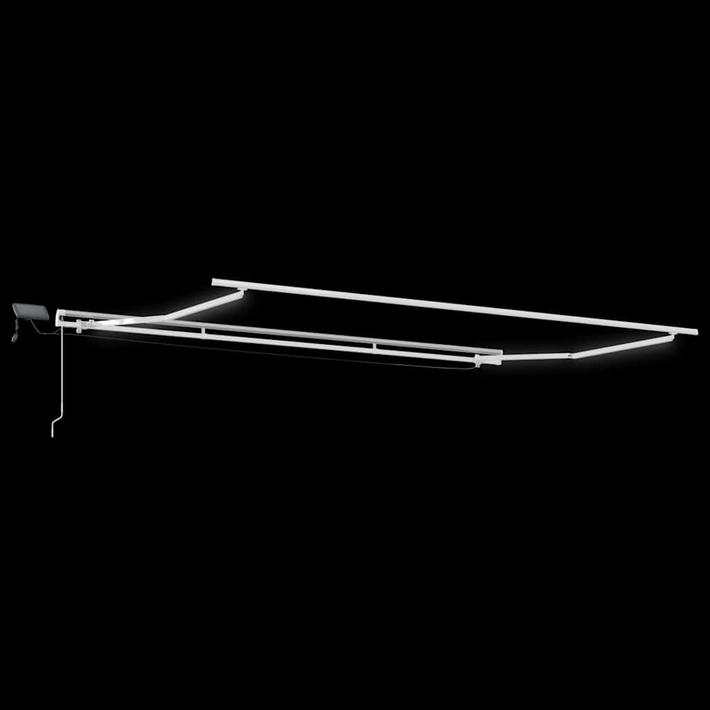 vidaXL Manual Retractable Awning with LED Brown 400x300 cm