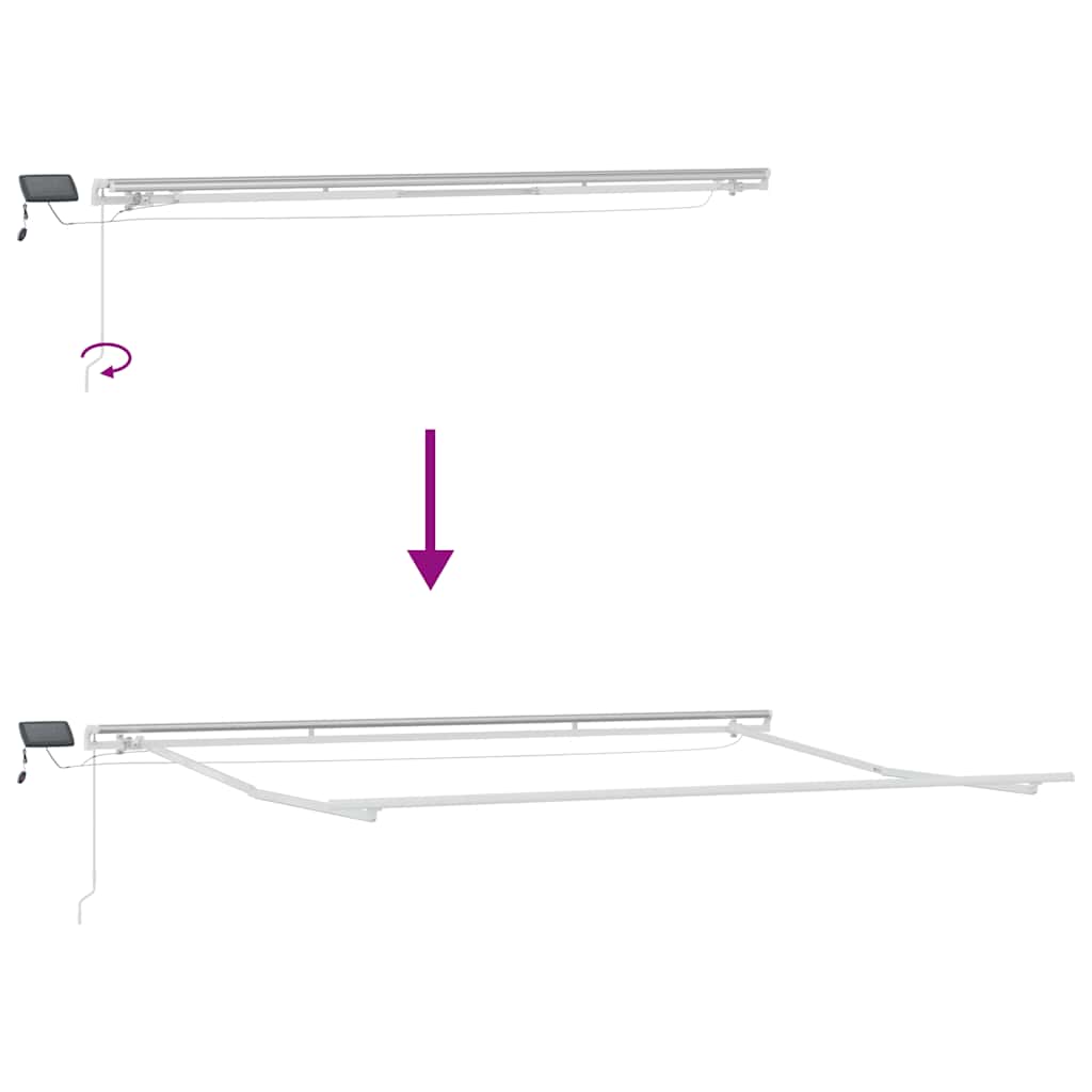 vidaXL Manual Retractable Awning with LED Brown 400x300 cm