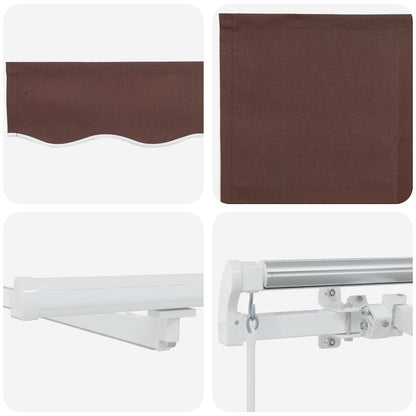 vidaXL Manual Retractable Awning with LED Brown 600x300 cm