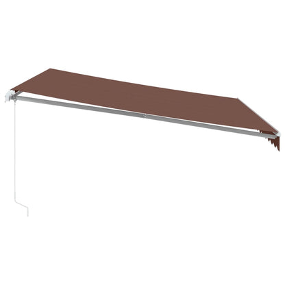 vidaXL Manual Retractable Awning Brown 400x350 cm