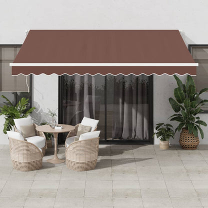 vidaXL Manual Retractable Awning Brown 400x350 cm