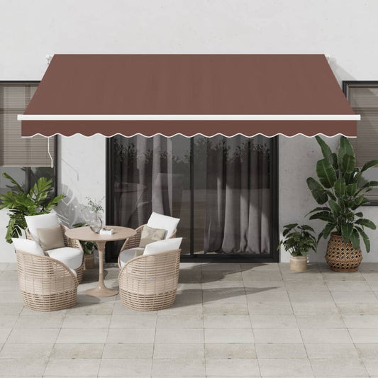 vidaXL Manual Retractable Awning Brown 400x350 cm