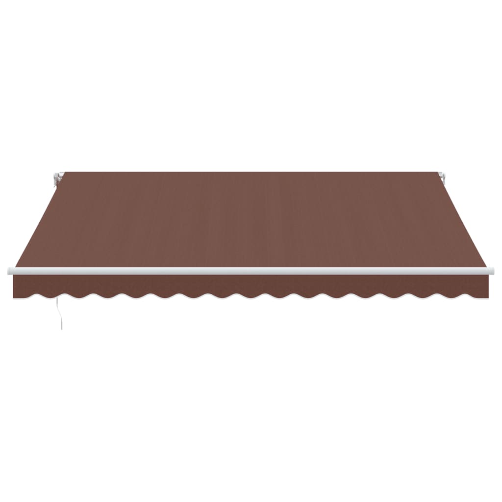vidaXL Manual Retractable Awning with LED Brown 400x350 cm