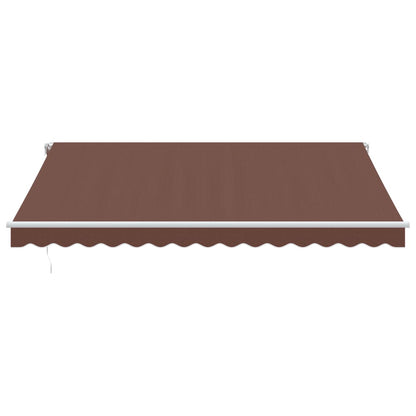 vidaXL Manual Retractable Awning with LED Brown 400x350 cm
