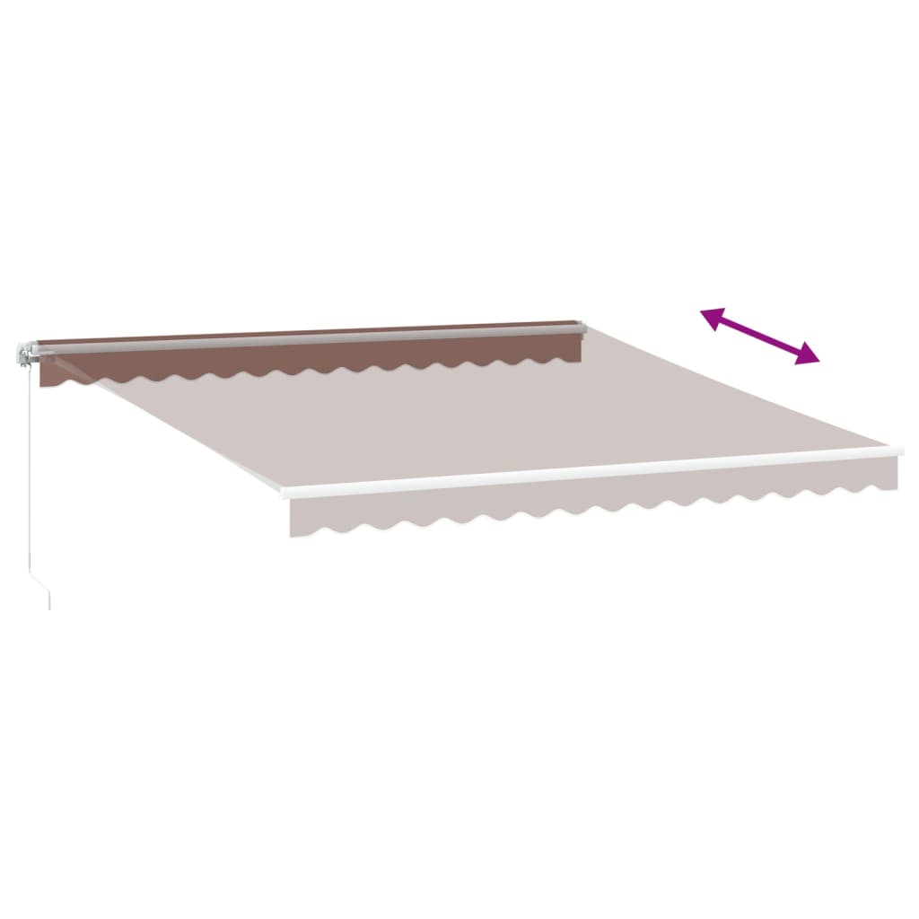 vidaXL Manual Retractable Awning with LED Brown 400x350 cm