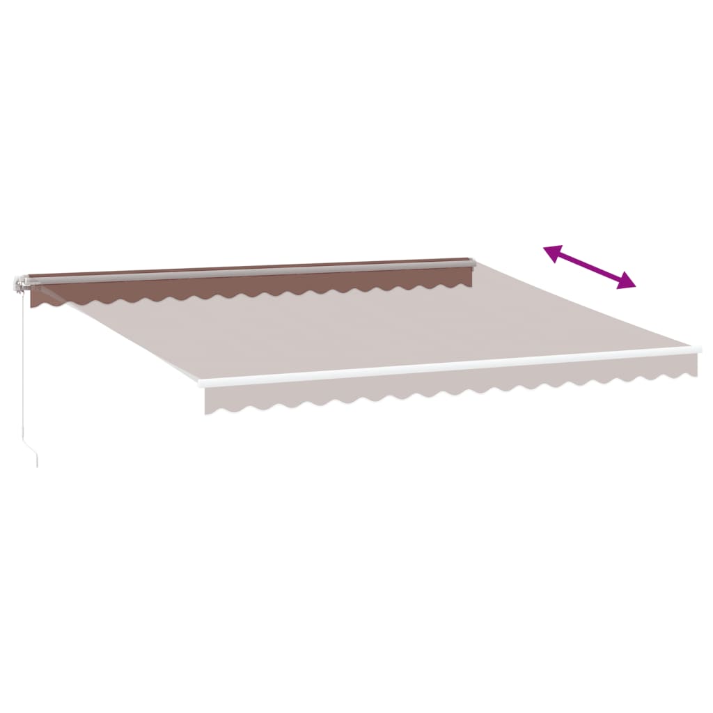 vidaXL Manual Retractable Awning Brown 450x350 cm