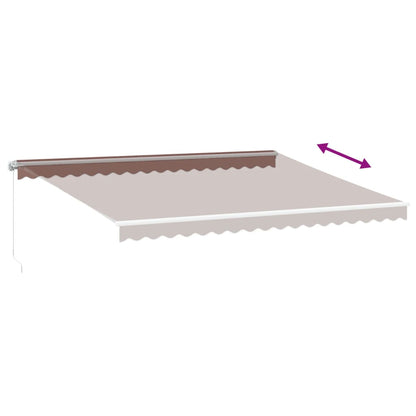 vidaXL Manual Retractable Awning with LED Brown 450x350 cm