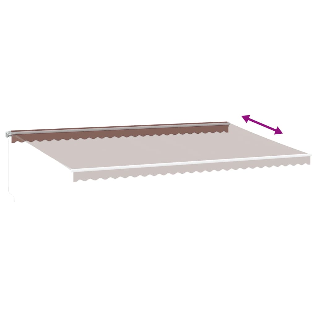 vidaXL Manual Retractable Awning Brown 600x350 cm