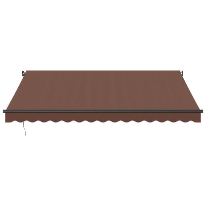 vidaXL Manual Retractable Awning with LEDs Brown 400x350 cm